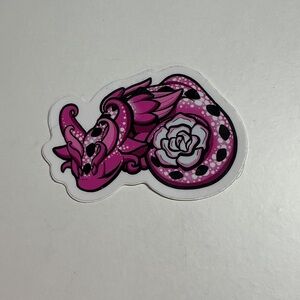 Pink Dragon with Flower Sticker